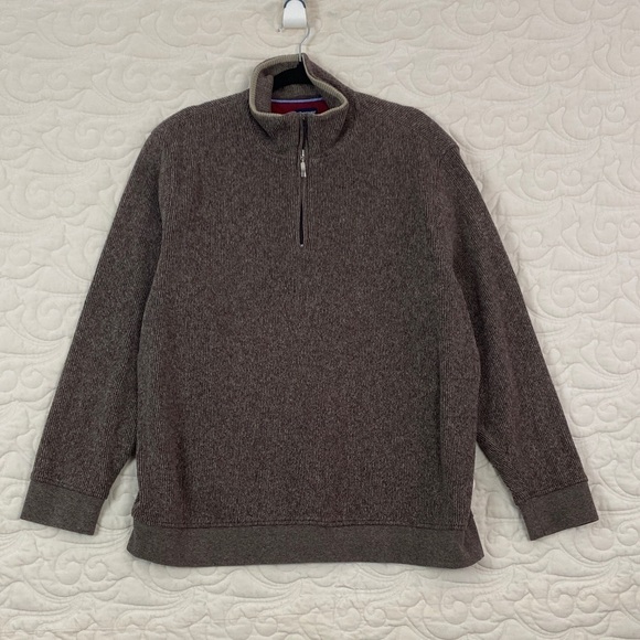 Denver Hayes Zip-Up Sweater Dark Brown Corduroy Size XL - Picture 1 of 6